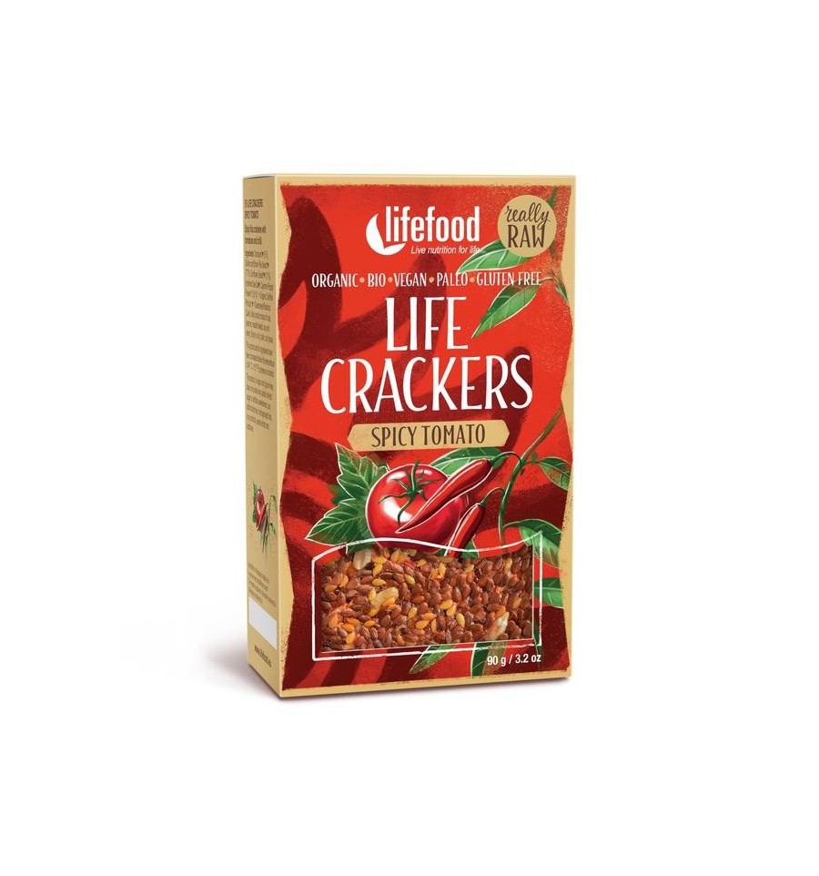 Lifefood Life crackers pikante tomaat 90 gram