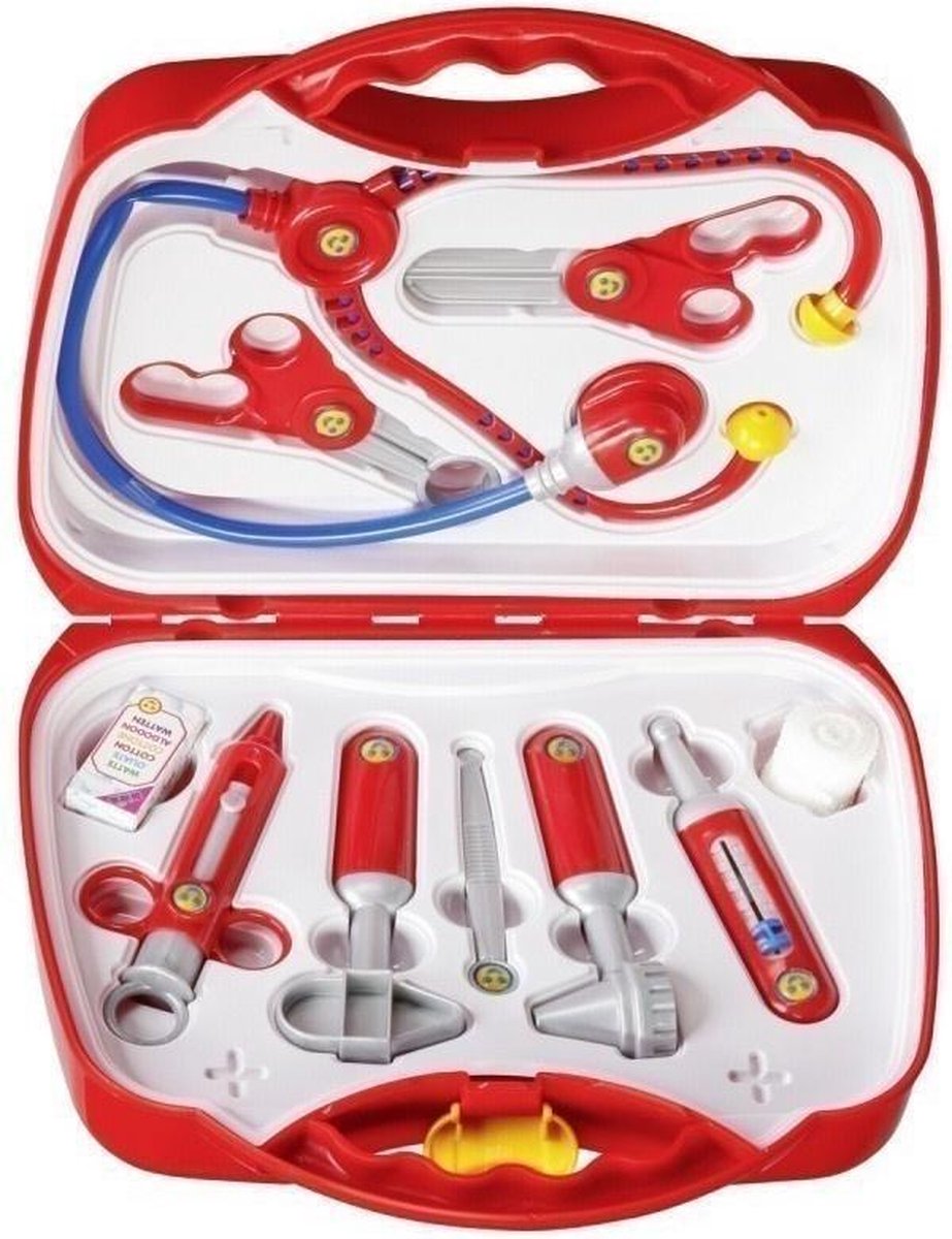 Theo Klein Klein dokterskoffertje met accessoires 11 delig 26,5 cm - Rojo