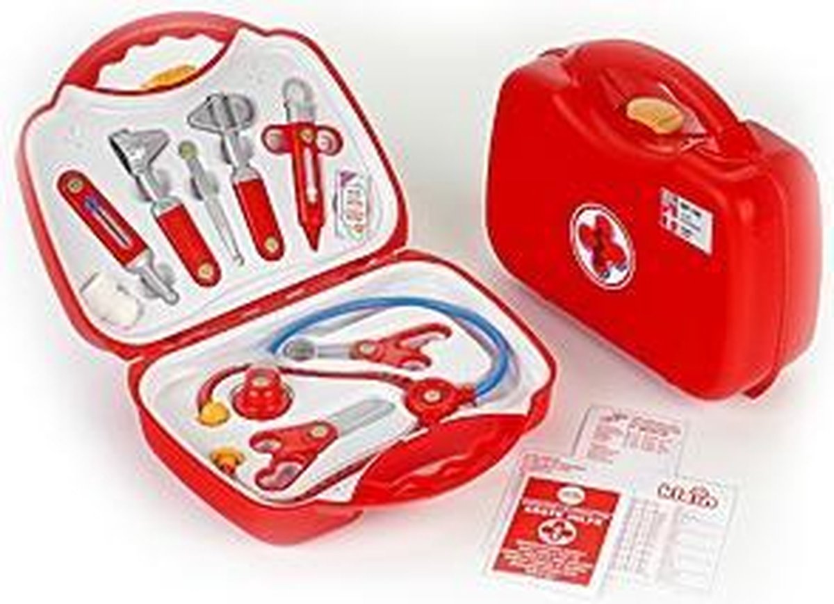 Theo Klein Klein dokterskoffertje met accessoires 11 delig 26,5 cm - Rood