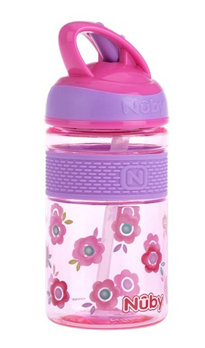 Nuby beker 2N1 harde tuit 360 ml/paars - Roze