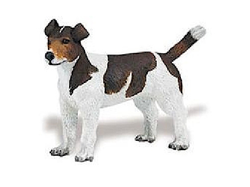 Safari speelfiguur Jack Russel terrier 6,5 cm bruin/wit