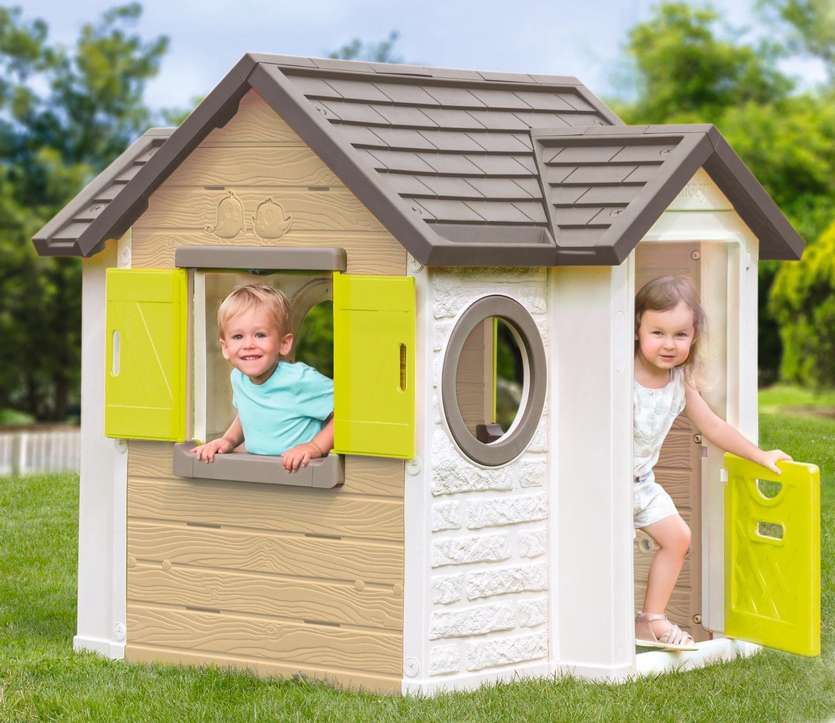 Smoby speelhuis My New House junior 118 x 132 cm wit/beige