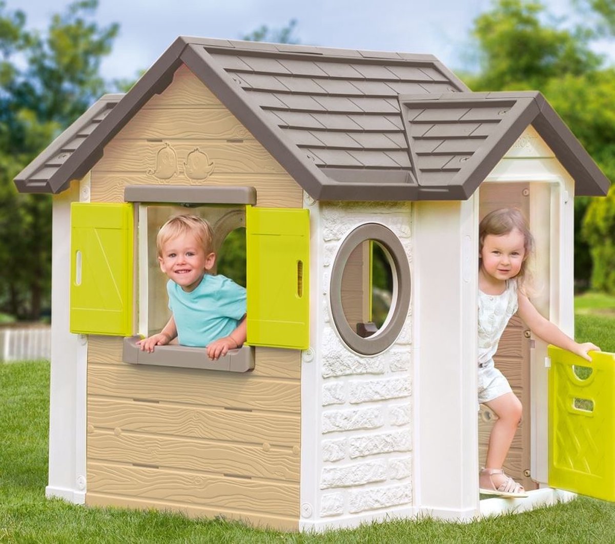 Smoby speelhuis My New House junior 118 x 132 cm wit/beige
