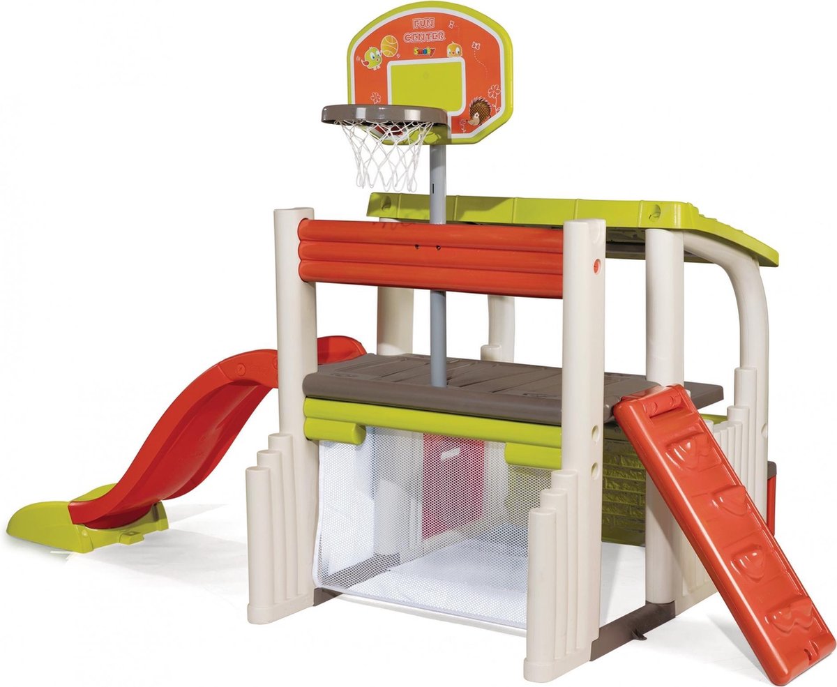 Smoby speelhuis Fun Center junior 284 x 203 cm wit//rood - Verde