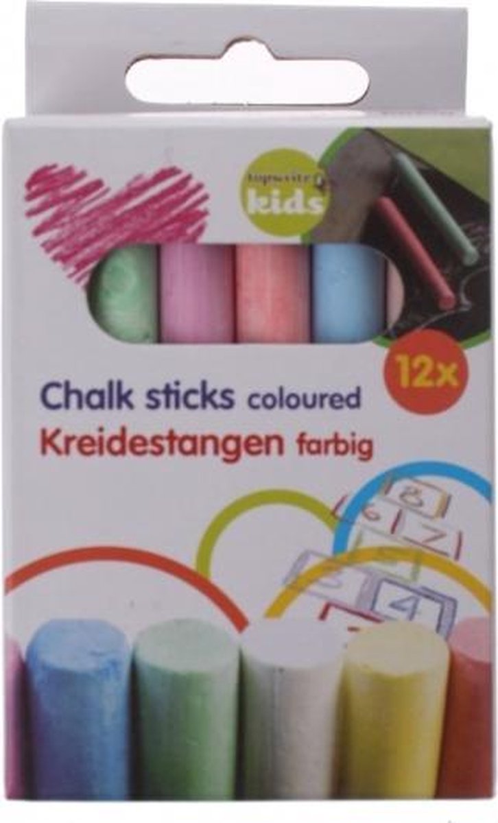 Topwrite Kids krijtjes gekleurd 12 delig