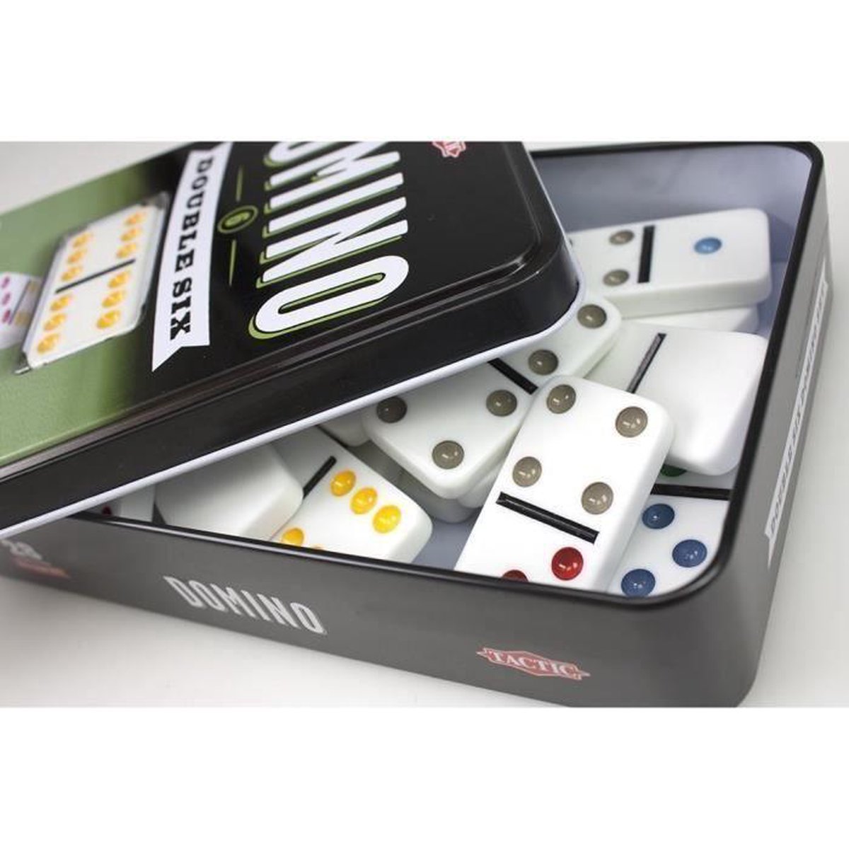 Tactic Domino spel Double 6 junior 19,5 cm - Wit