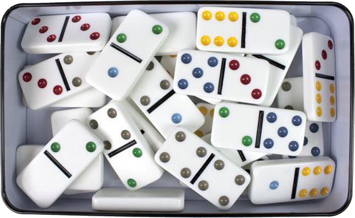 Tactic Domino spel Double 6 junior 19,5 cm - Wit