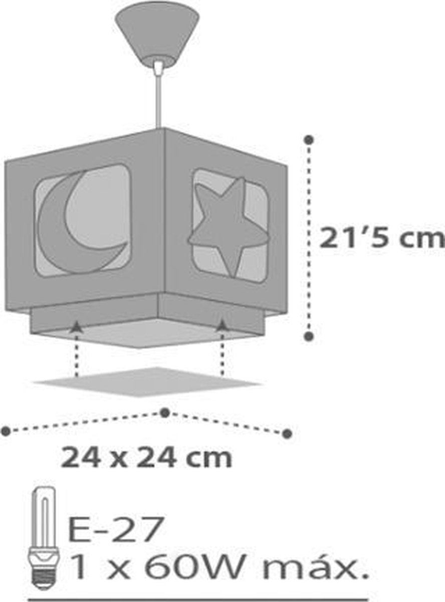 Dalber hanglamp Moonlight glow in the dark 24 cm - Blauw
