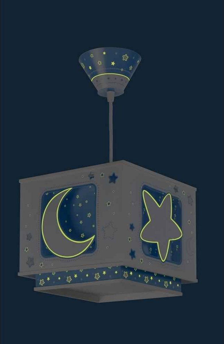 Dalber hanglamp Moonlight glow in the dark 24 cm - Blauw