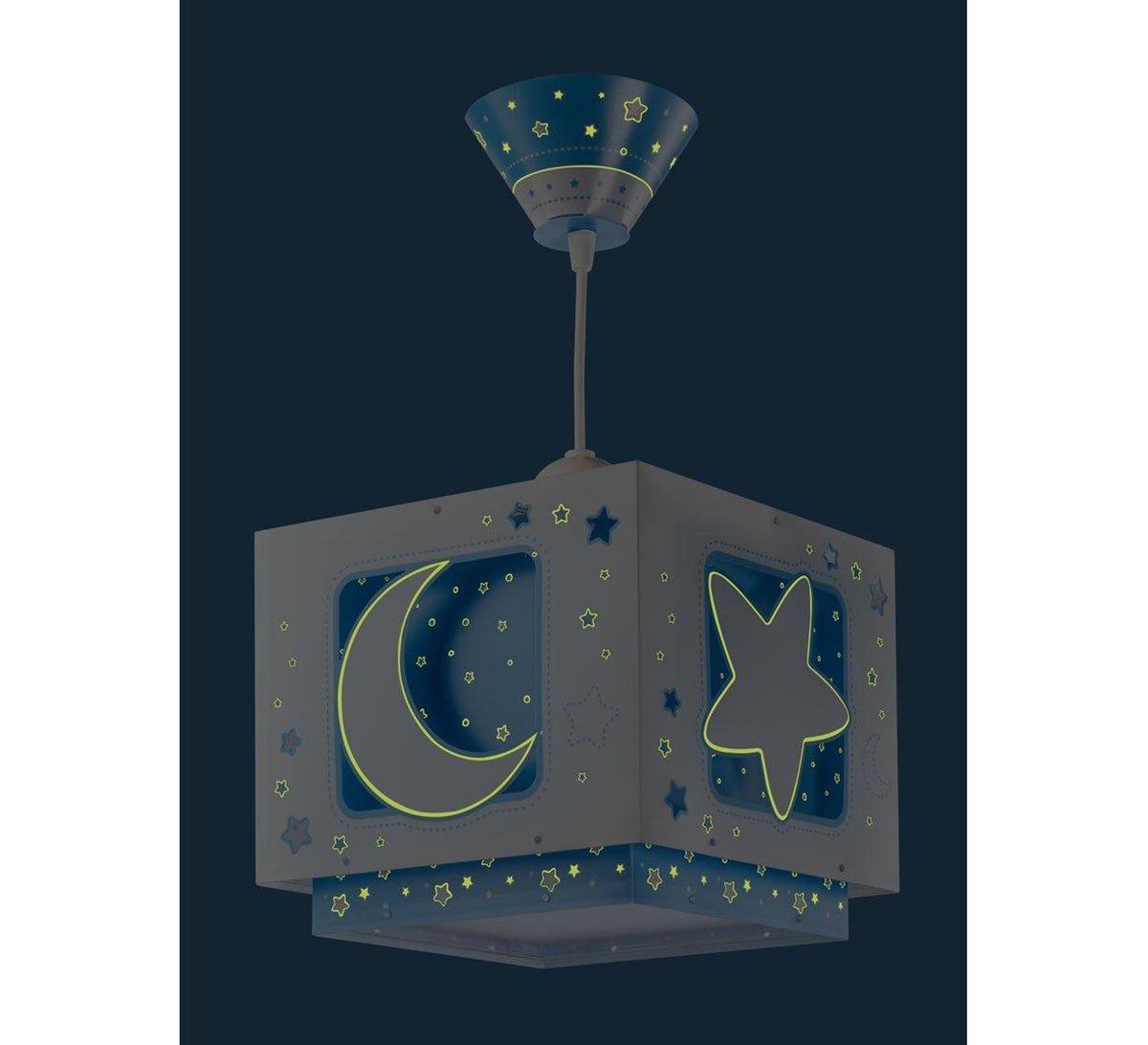 Dalber hanglamp Moonlight glow in the dark 24 cm - Blauw