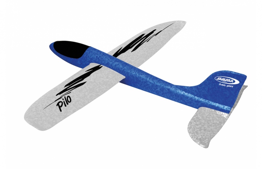 Jamara werpvliegtuig Pilo foam junior wit 46 cm - Blauw