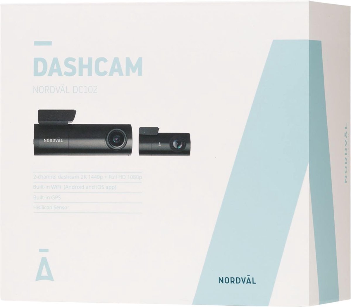 Nordväl DC102 Dashcam 2CH 2K + Wifi 128GB