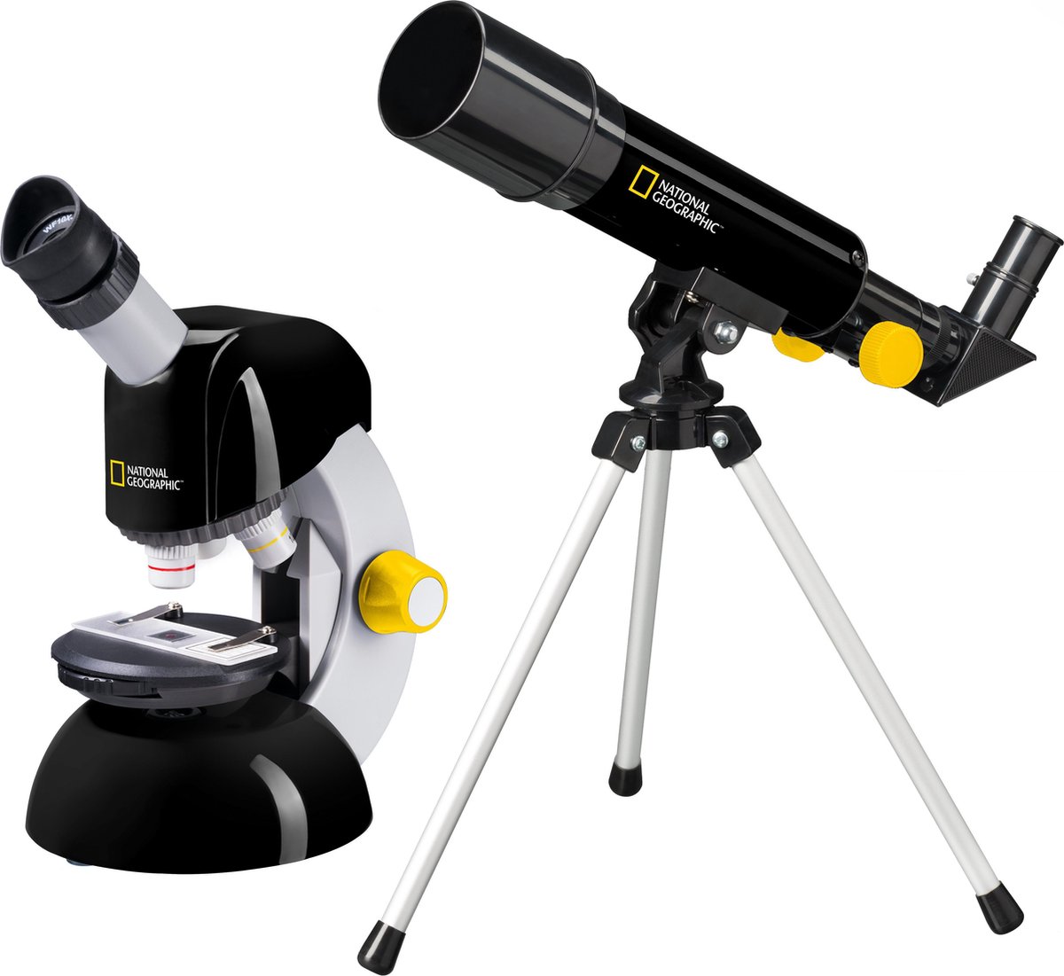 National Geographic telescoop en microscoopset/geel - Zwart