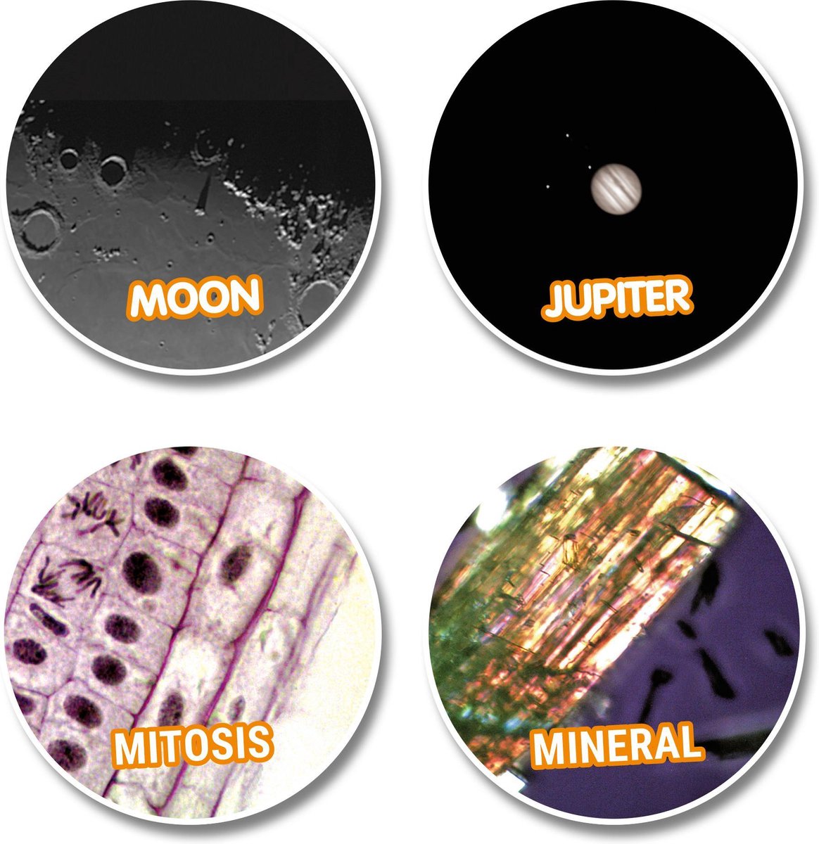 National Geographic telescoop en microscoopset/geel - Zwart