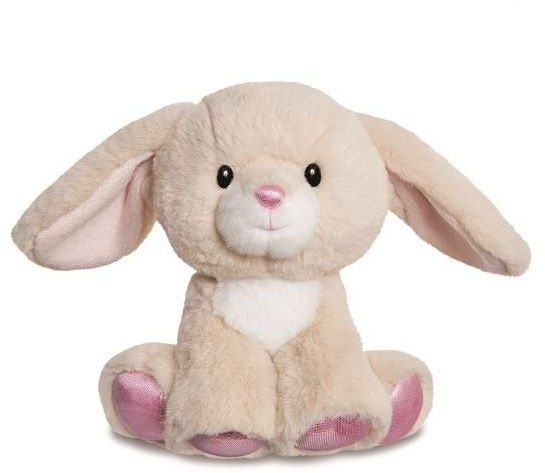 Aurora knuffel konijn glitzy junior 20 cm pluche bruin/roze