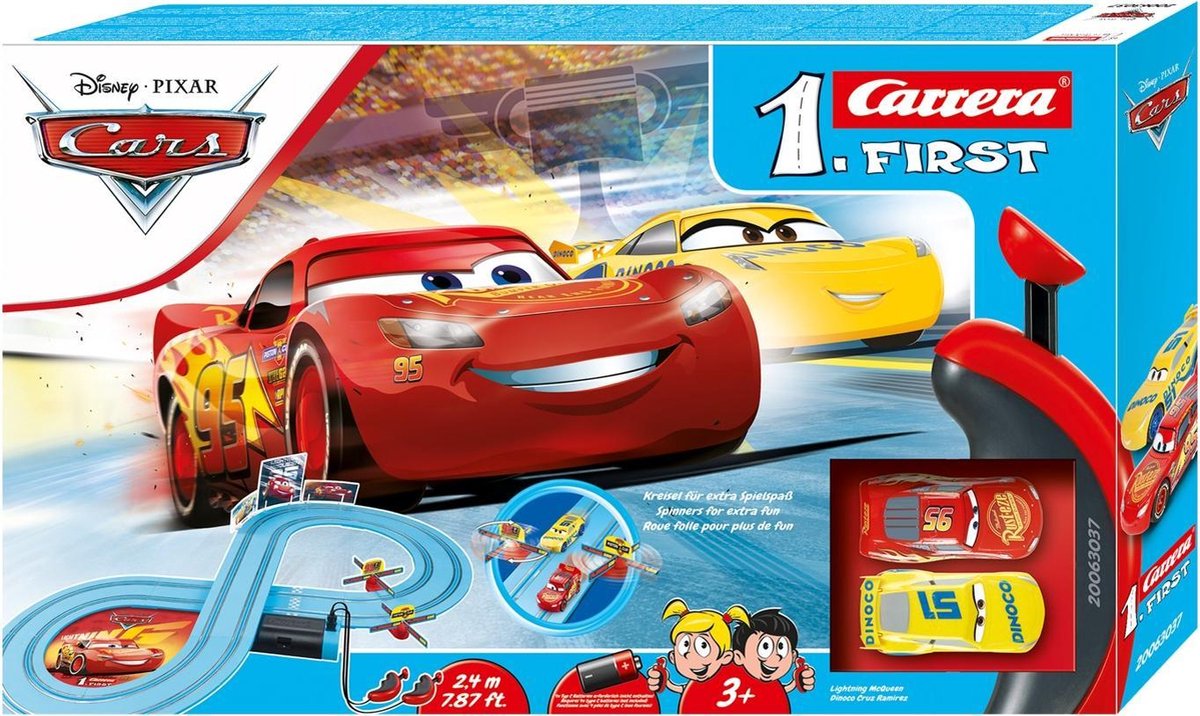 Carrera racebaanset Cars Friends Race 240 cm licht - Blauw