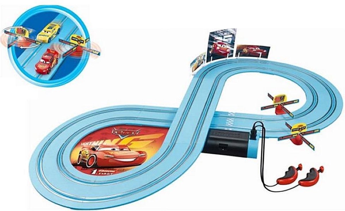 Carrera racebaanset Cars Friends Race 240 cm licht - Blauw