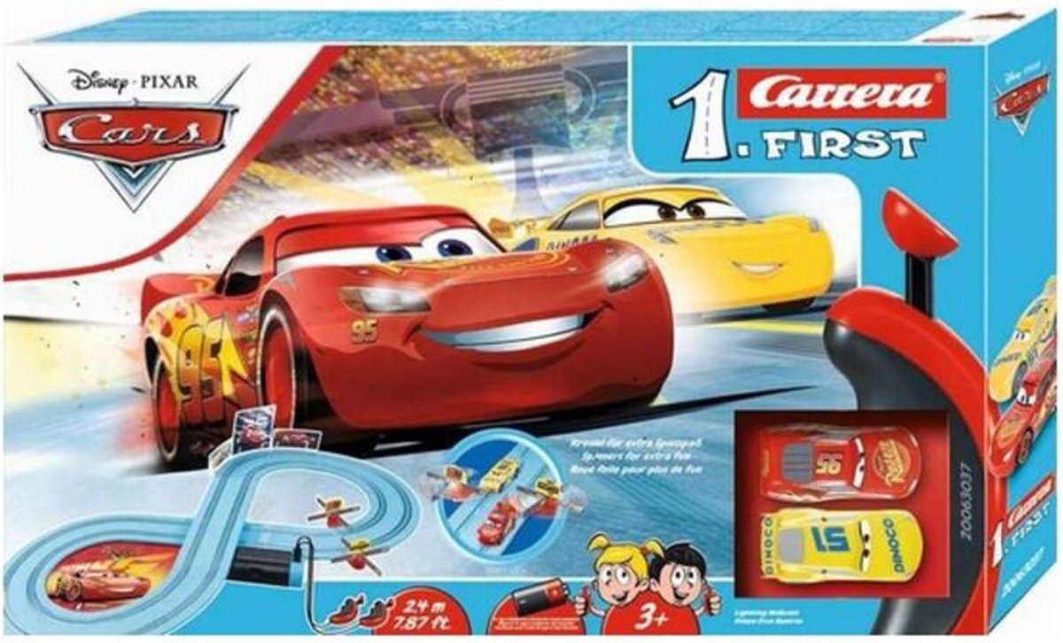 Carrera racebaanset Cars Friends Race 240 cm licht - Blauw