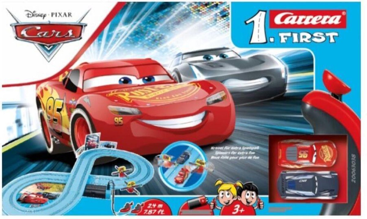 Carrera racebaanset Cars Power Duell 240 cm licht - Blauw