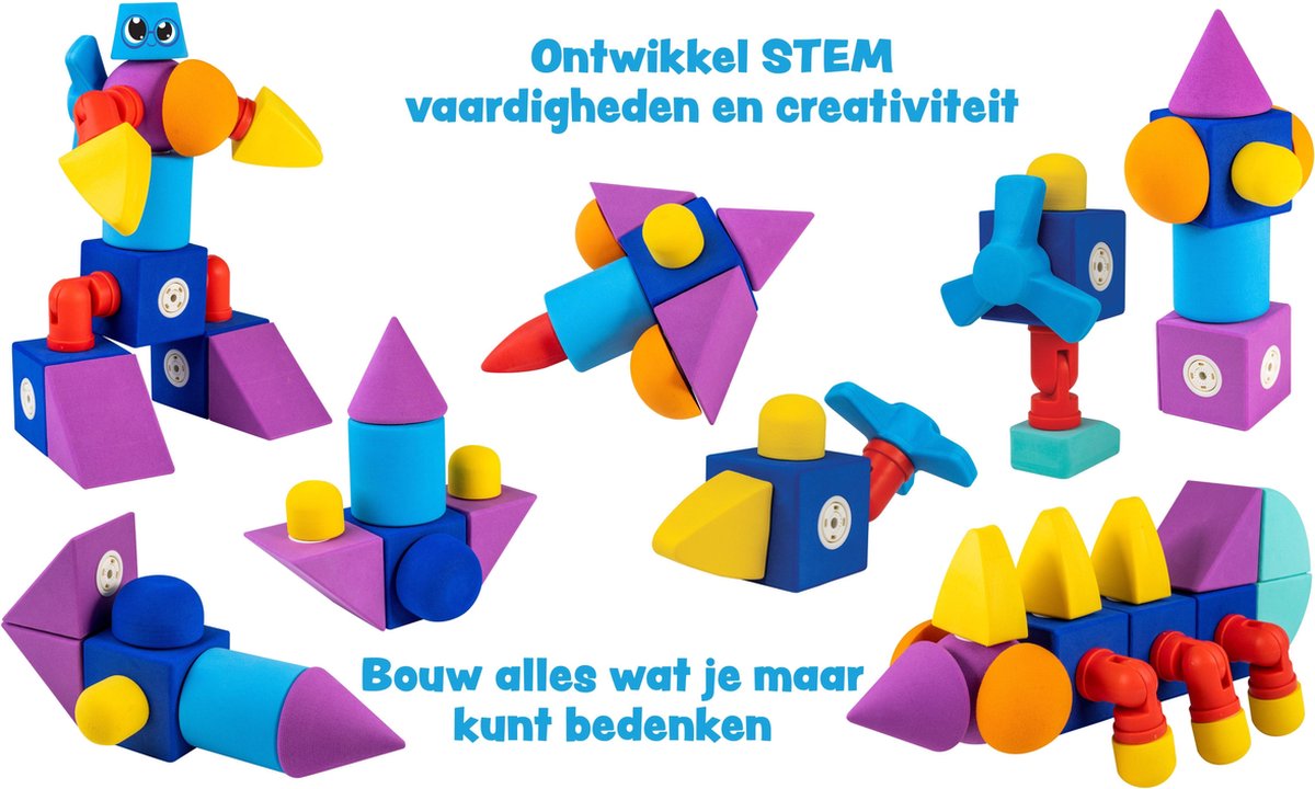 Blockaroo speelset Kasteel Foam Blocks junior rubber 35 delig