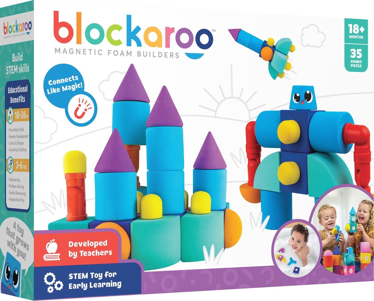 Blockaroo speelset Kasteel Foam Blocks junior rubber 35 delig