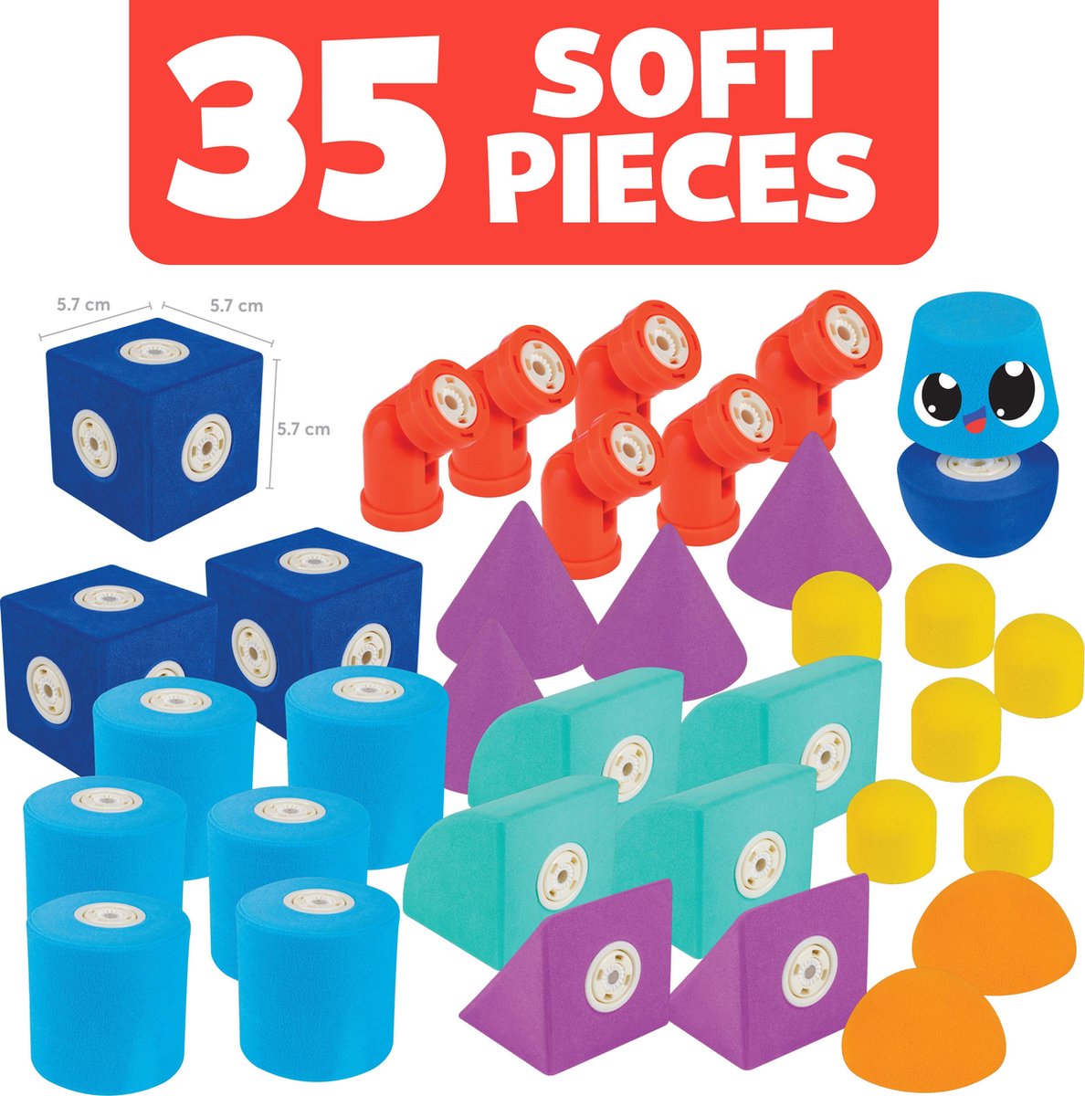 Blockaroo speelset Kasteel Foam Blocks junior rubber 35 delig