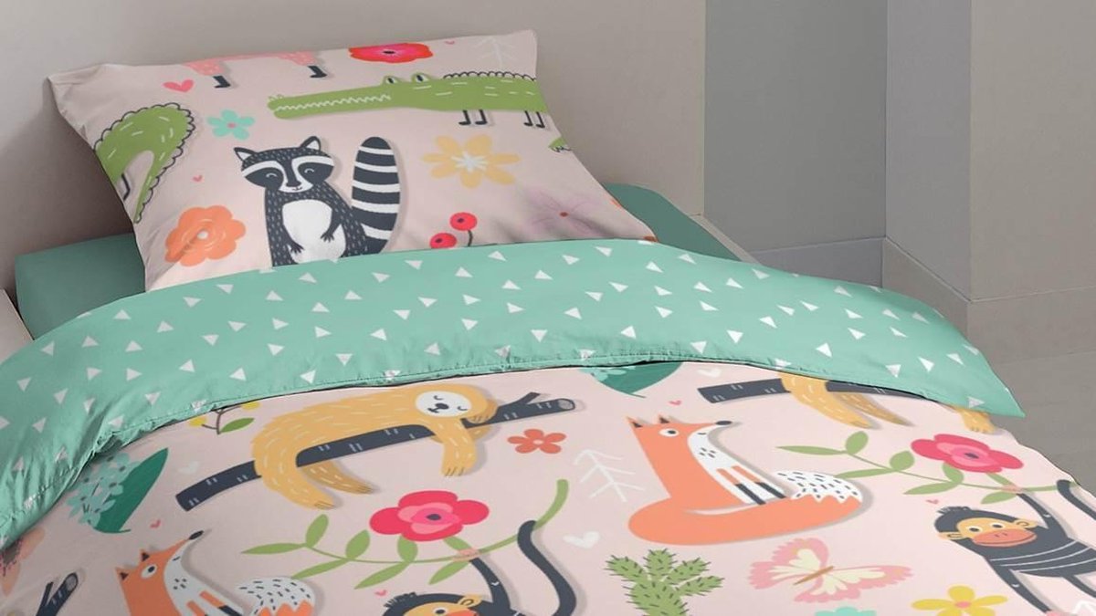 Good Morning dekbedovertrek So Fun 140 x 220 cm katoen groen