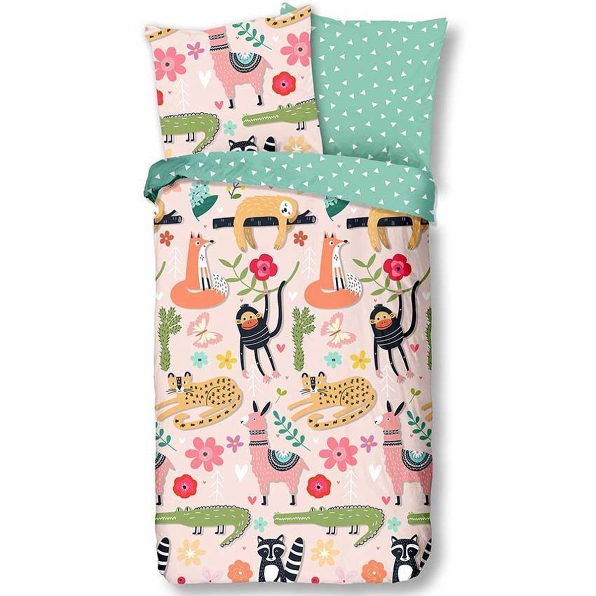 Good Morning dekbedovertrek So Fun 140 x 220 cm katoen groen