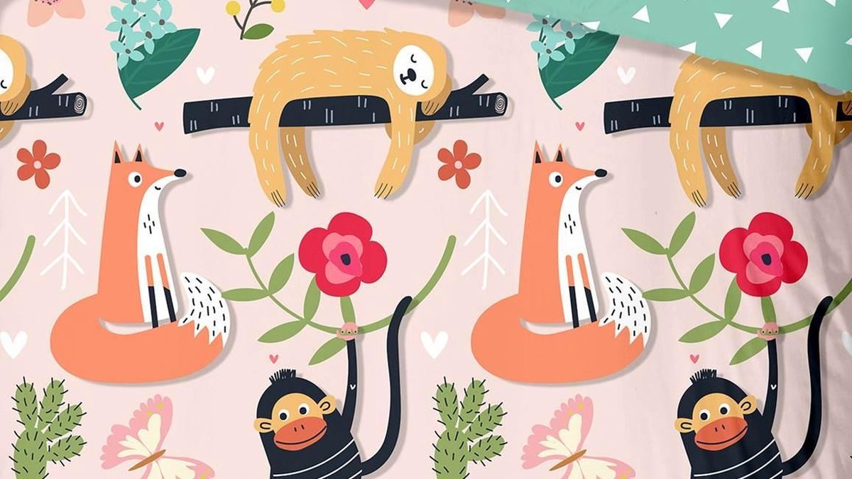 Good Morning dekbedovertrek So Fun 140 x 220 cm katoen groen