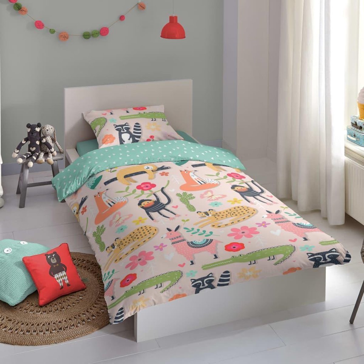 Good Morning dekbedovertrek So Fun 140 x 220 cm katoen groen