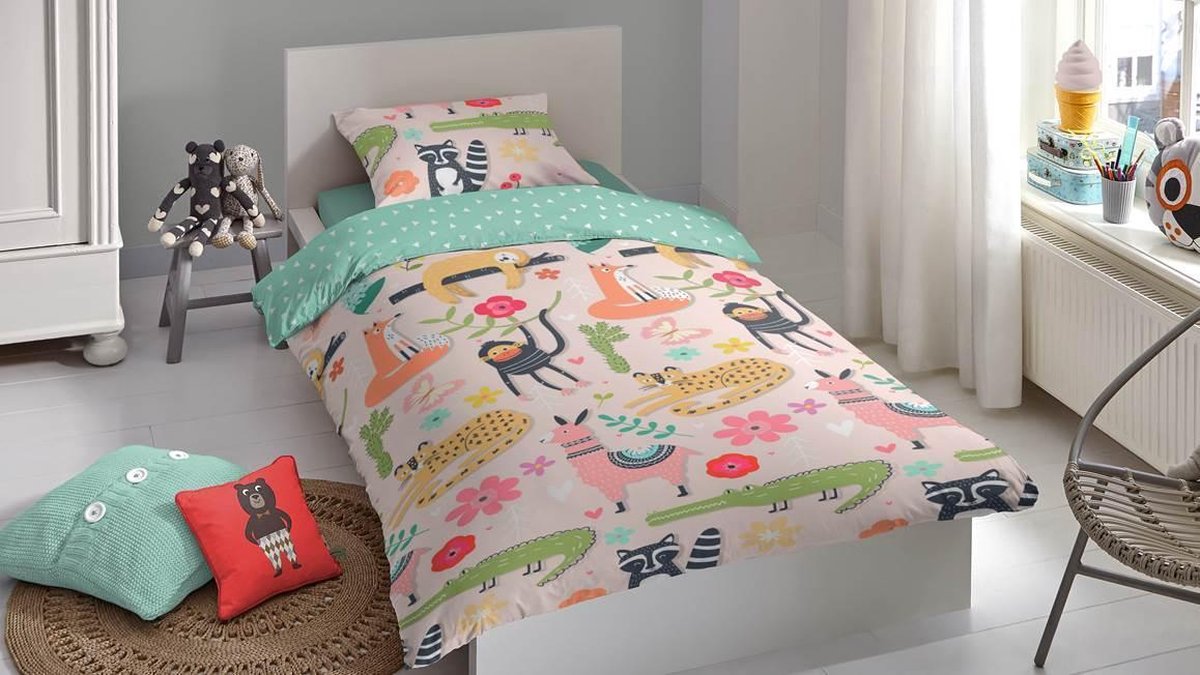 Good Morning dekbedovertrek So Fun 140 x 220 cm katoen groen