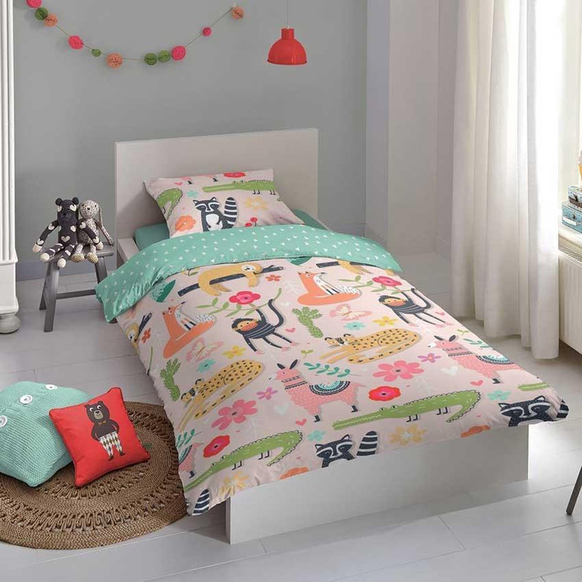 Good Morning dekbedovertrek So Fun 140 x 220 cm katoen groen