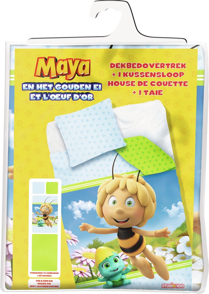 Studio 100 dekbedovertrek Maja de Bij 140 x 200 cm katoen blauw