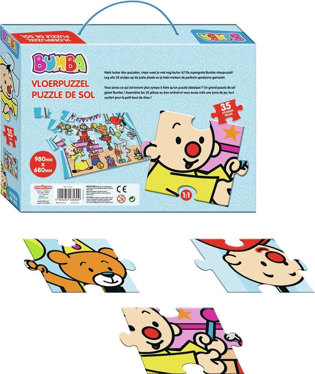 Studio 100 vloerpuzzel Bumba junior karton 35 stukjes blauw