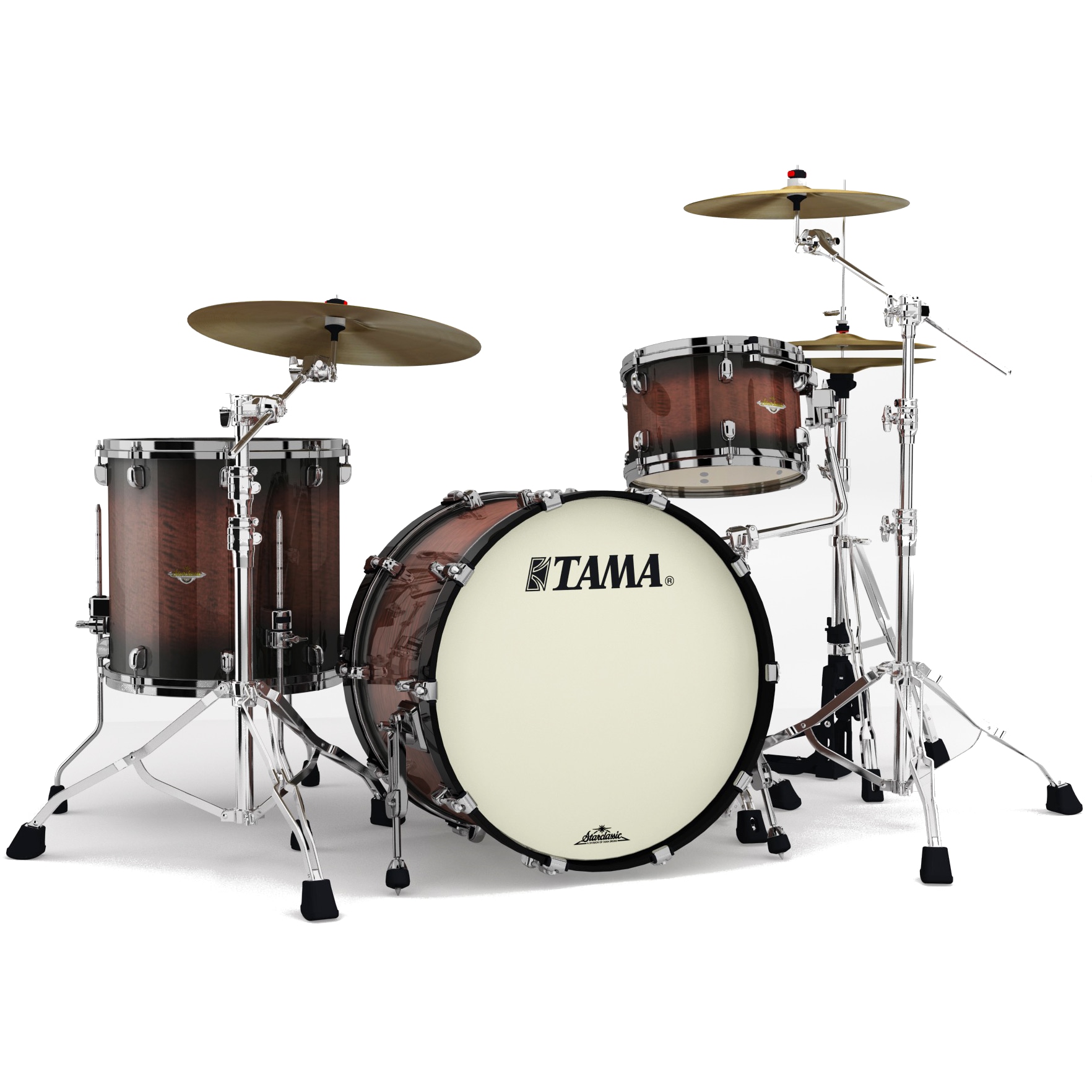 TAMA ME32CZBS-VTBV Starclassic Maple Tobacco Sunburst Movingui 3d. shellset black nickel hardware