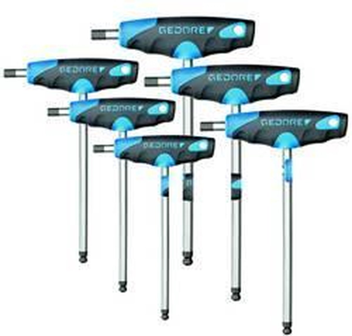 Gedore DT 2142-008 | T-greep stiftsleutelset | 2C | met kogelkop | 8-delig