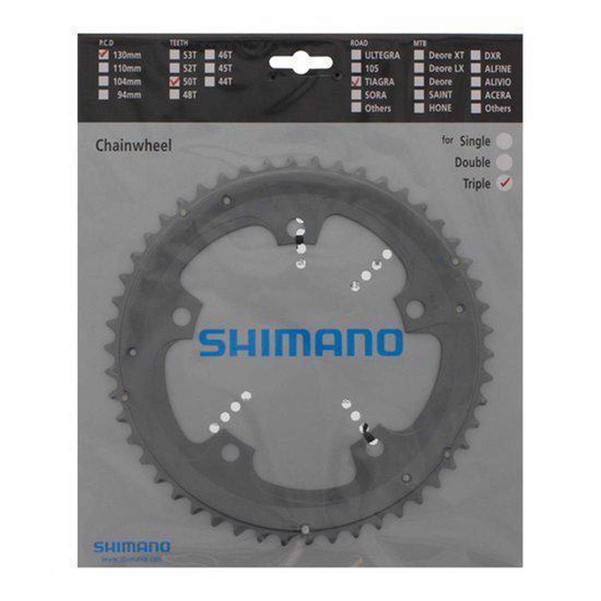 Shimano kettingblad Tiagra FC 4603 39T D 10S 130 mm zilver