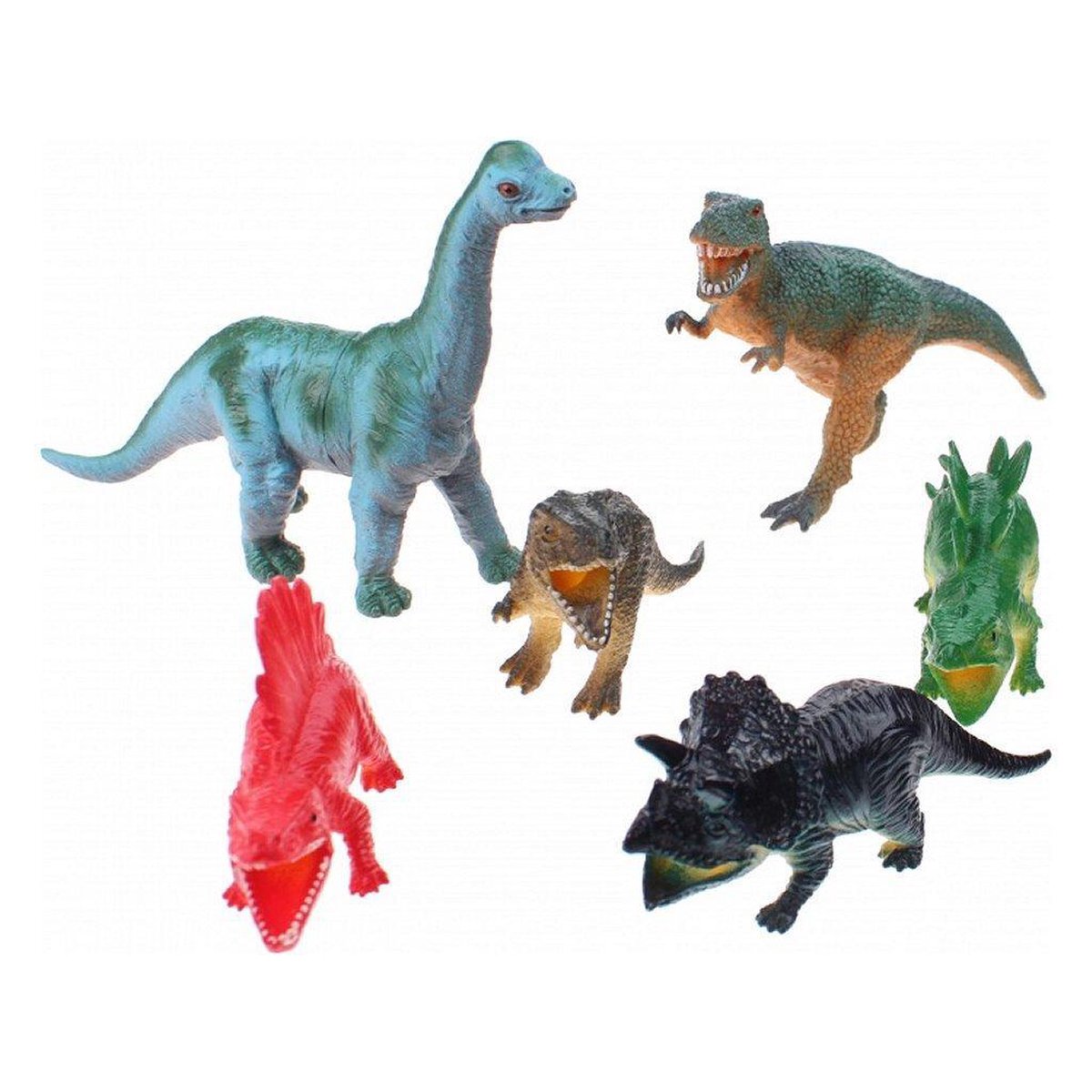 Johntoy speelset dinosaurus 6 delig 12 cm
