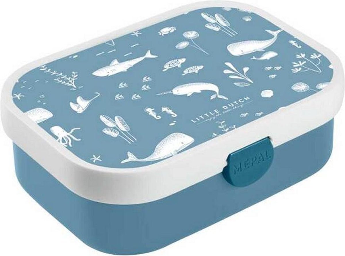 Mepal Little Dutch broodtrommel Ocean 750 ml ABS blauw/wit 3 delig