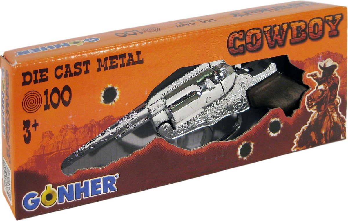 Gonher Speelgoed revolver cowboy 100 schots zilver - Silver