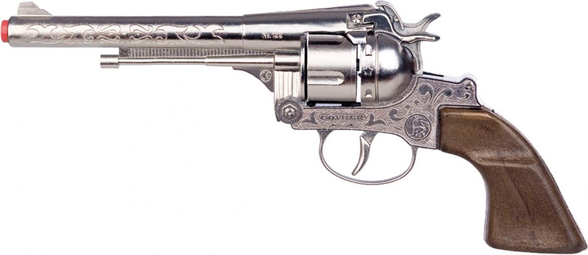 Gonher Speelgoed revolver cowboy 12 schots staal zilver - Silver