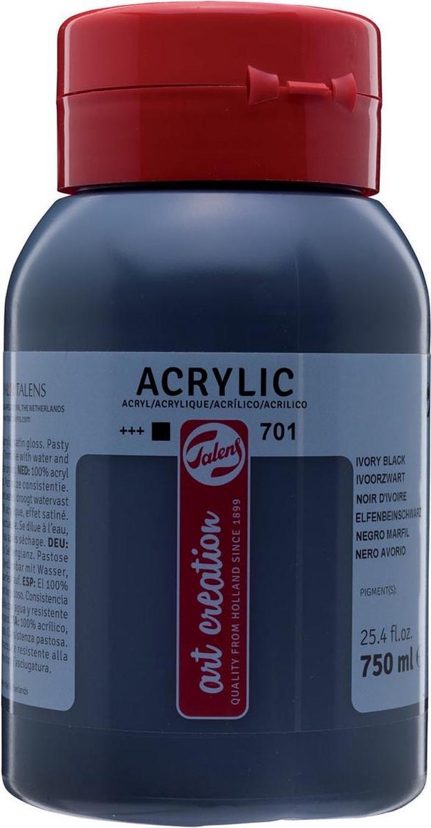 Talens acrylverf Art Creation 750 ml ivoor - Zwart