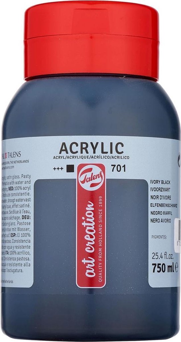 Talens acrylverf Art Creation 750 ml ivoor - Zwart