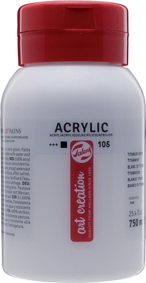 Talens acrylverf Art Creation 750 ml titaan - Wit