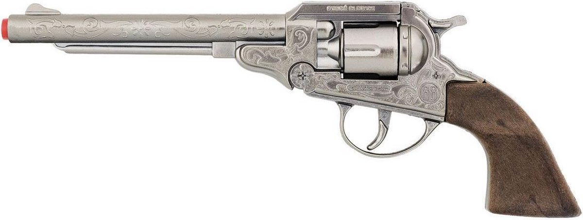 Gonher Speelgoed revolver cowboy 8 schots 27,5 cm zilver - Silver