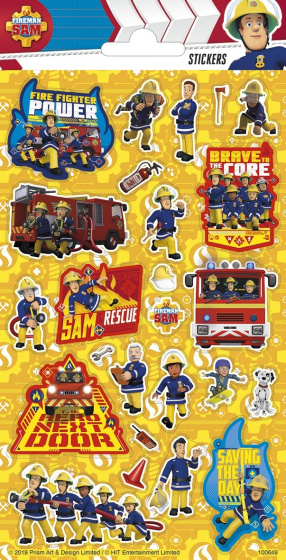 Top1Toys Funny Products stickers Fireman Sam 10 x 20 cm 30 stuks - Geel