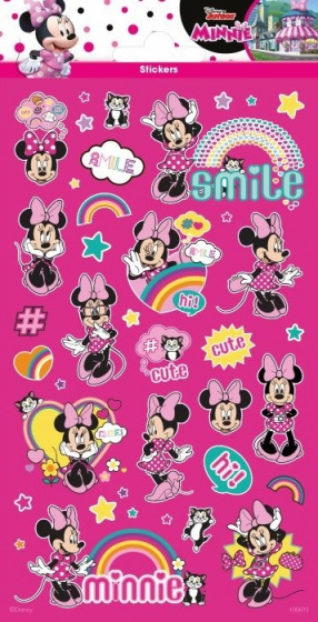 Funny Products stickers Minnie Mouse 20 x 10 cm 40 stuks - Roze