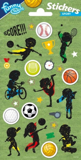 Funny Products stickers Soccer 20 x 10 cm papier 13 stuks - Groen