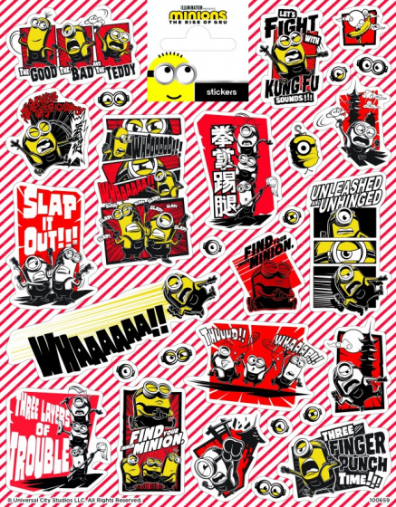 Funny Products stickers Minions 20 x 15 cm papier rood 28 stuks