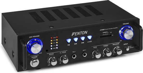 Fenton AV100BT 2 x 50W stereo hifi versterker met karaoke-functies